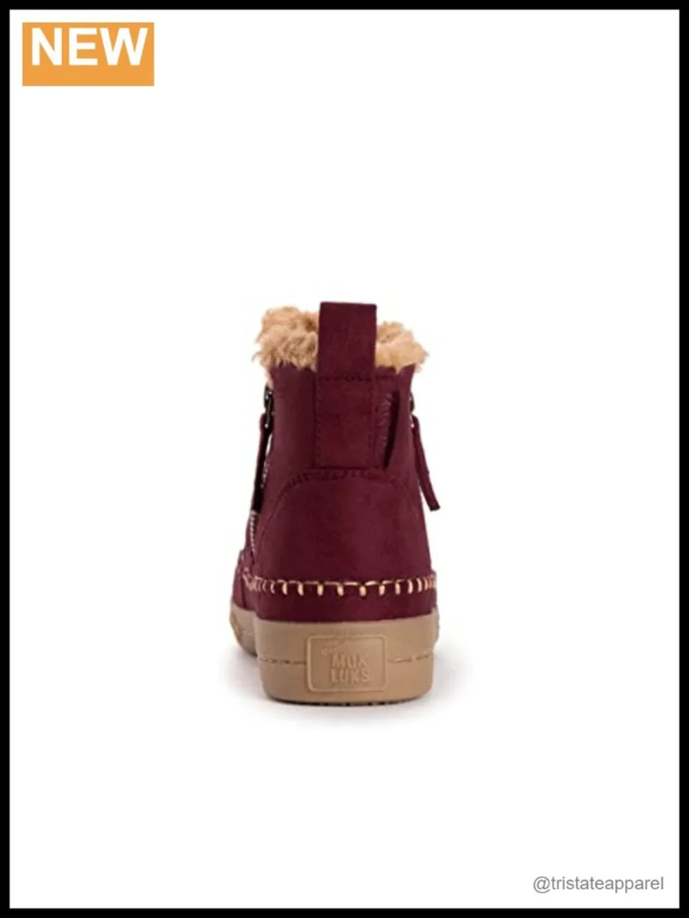 MUK LUKS Women's Ankle Bootie Memory Foam Water Resistant Zip